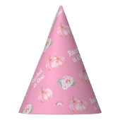 ピンクの小さなカボチャの女の子1歳の誕生日  パーティーハット (左)