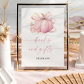 ピンクの小さなカボチャの本とギフトベビーシャワー ポスター