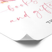 ピンクの小さなカボチャの本とギフトベビーシャワー ポスター (角)