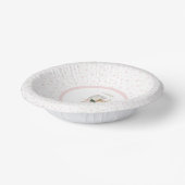 ピンクの小さなスノーフレーク赤ちゃんシャワー ペーパーボウル (傾斜あり)