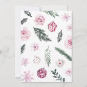 ピンクの小さなスノーフレーク赤ちゃんシャワー 招待状 (裏面)