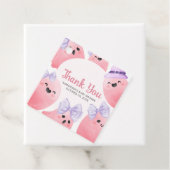 ピンクの小さなブハロウィーンベビーシャワースクエア フェイバータグ (インサイチュ)