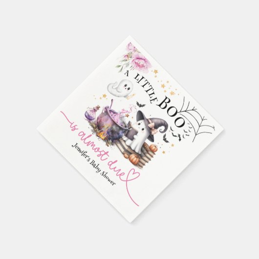 ピンクの小さなブハロウィーン赤ちゃんシャワー紙ナプキン スタンダードカクテルナプキン (角)