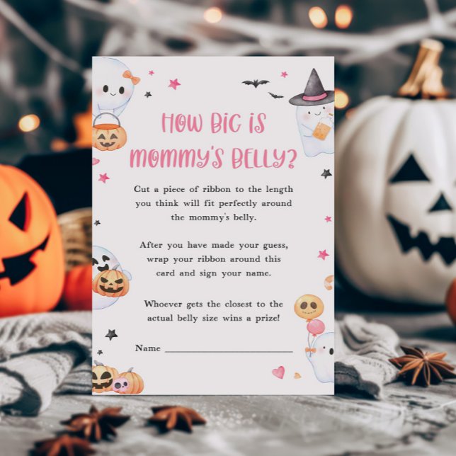 ピンクの小さなブーどのように大きいmommysベリーゲーム (Baby is Brewing Baby Shower How Big is Mommy's Belly Game)