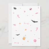 ピンクの小さなブーのハロウィーンの赤ちゃんシャワー 招待状 (裏面)