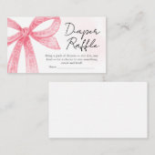 ピンクの小さなブーブハロウィーンベビーシャワーおむつラッフル エンクロージャーカード (正面/裏面)
