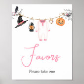 ピンクの小さなブーブハロウィーン赤ちゃんシャワーの好意 ポスター (正面)