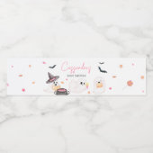 ピンクの小さなブーブハロウィーン赤ちゃんシャワー ペットボトルラベル (シングルラベル)