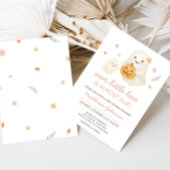 ピンクの小さなブーブハロウィーン赤ちゃんシャワー 招待状