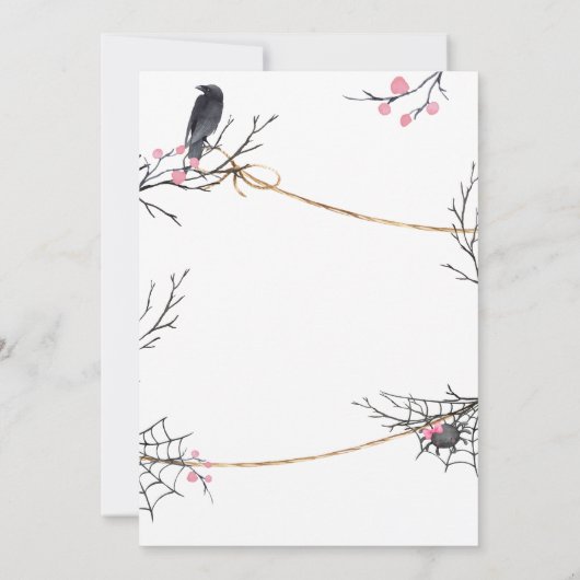 ピンクの小さなブーブハロウィーン赤ちゃんシャワー 招待状 (裏面)