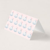 ピンクの小さなブーブベイビーシャワー折り畳み感謝 (裏面)