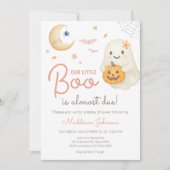 ピンクの小さなブーブベビーシャワー 招待状 (正面)