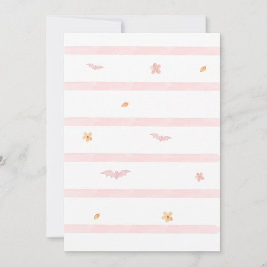 ピンクの小さなブーブベビーシャワー 招待状 (裏面)