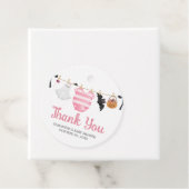 ピンクの小さなブー赤ちゃんシャワーラウンド フェイバータグ (インサイチュ)