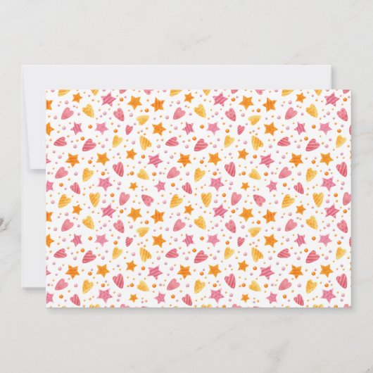 ピンクの小さなブー2枚の写真を撮る2回目の誕生日 招待状 (裏面)