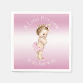 ピンクの小さなプリンセスの赤ちゃんシャワー スタンダードカクテルナプキン (正面)