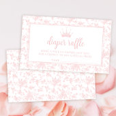 ピンクの小さなプリンセス赤ちゃんシャワーおむつラッフル エンクロージャーカード