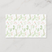 ピンクの小さなワイルドフラワーベビーシャワーオムツラッフル エンクロージャーカード (裏面)