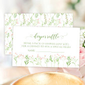 ピンクの小さなワイルドフラワーベビーシャワーオムツラッフル エンクロージャーカード