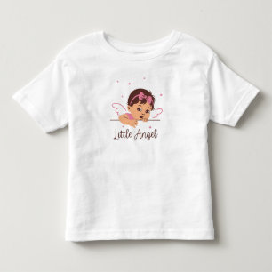 ピンクの小さな天使の翼かわいいベビーガール トドラーTシャツ