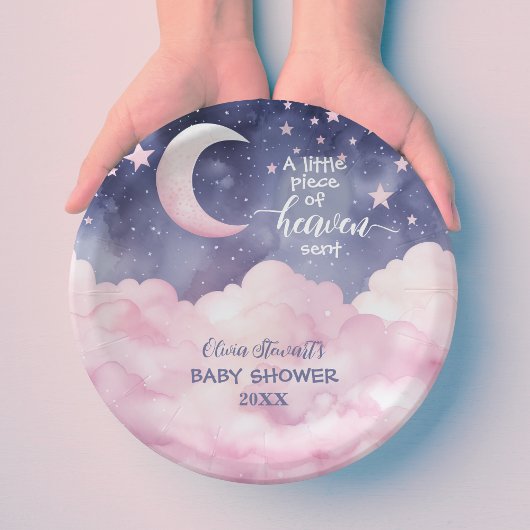 ピンクの小さな天国が赤ちゃんシャワーを送った ペーパープレート
