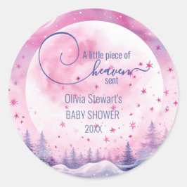 ピンクの小さな天国が赤ちゃんシャワーを送った ラウンドシール