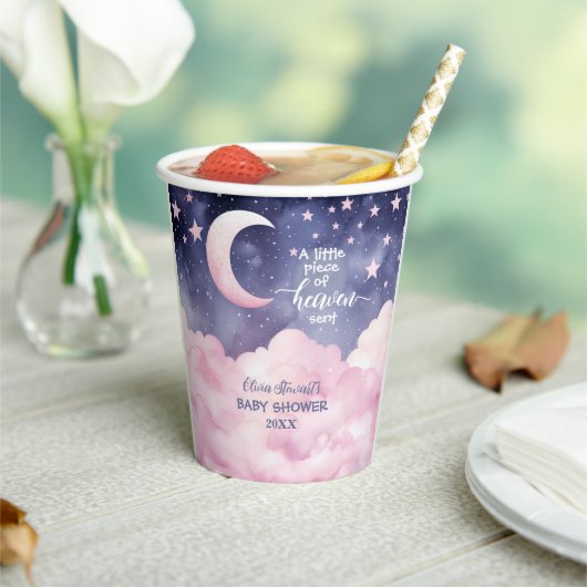 ピンクの小さな天国が赤ちゃんシャワーを送った 紙コップ (インサイチュ)