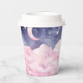 ピンクの小さな天国が赤ちゃんシャワーを送った 紙コップ (裏面)