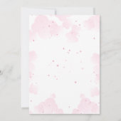 ピンクの小さな妖精の雲の赤ちゃんシャワー招待状 招待状 (裏面)