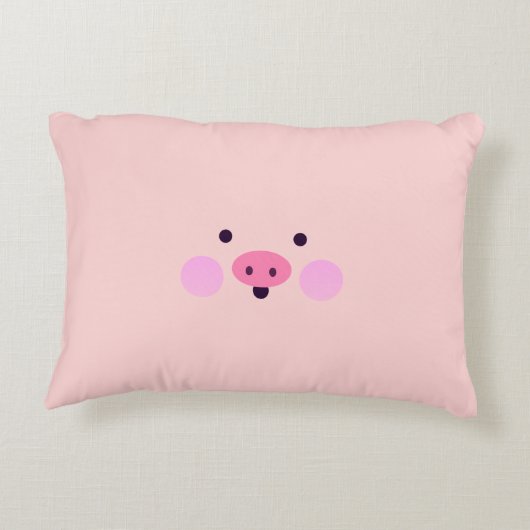 ピンクの小さな子豚の枕 アクセントクッション (裏面)