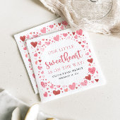 ピンクの小さな恋人のバレンタインデー赤ちゃんシャワー スタンダードカクテルナプキン