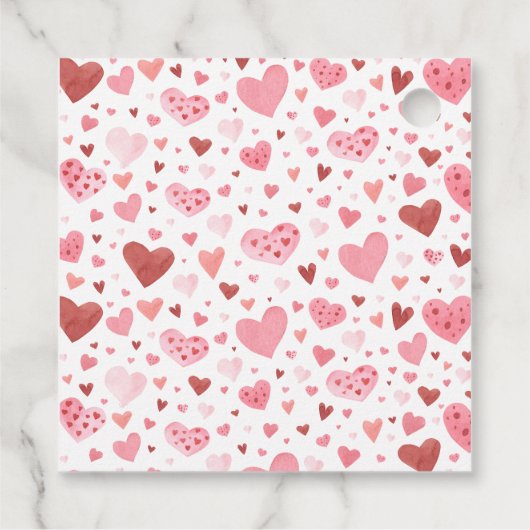 ピンクの小さな恋人のバレンタインデー赤ちゃんシャワー フェイバータグ (裏面)