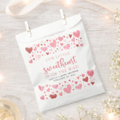 ピンクの小さな恋人のバレンタインデー赤ちゃんシャワー フェイバーバッグ (クリップ留めされた状態)