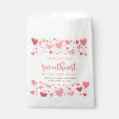 ピンクの小さな恋人のバレンタインデー赤ちゃんシャワー フェイバーバッグ (正面)