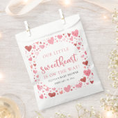 ピンクの小さな恋人のバレンタインデー赤ちゃんシャワー フェイバーバッグ (クリップ留めされた状態)