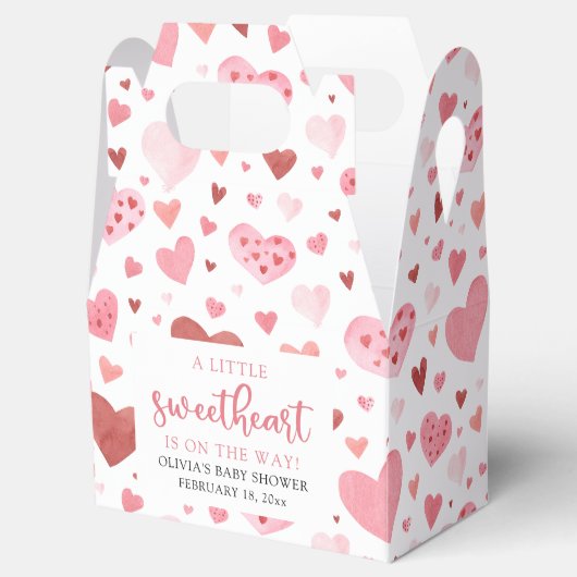 ピンクの小さな恋人のバレンタインデー赤ちゃんシャワー フェイバーボックス (オープン)