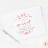 ピンクの小さな恋人のバレンタインデー赤ちゃんシャワー ラウンドシール (封筒)