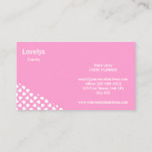 ピンクの小さな白いハートパターン 名刺 (裏面)