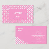 ピンクの小さな白いハートパターン 名刺 (正面/裏面)