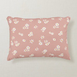 ピンクの小さな白い花 – シームレスなパターン。 アクセントクッション