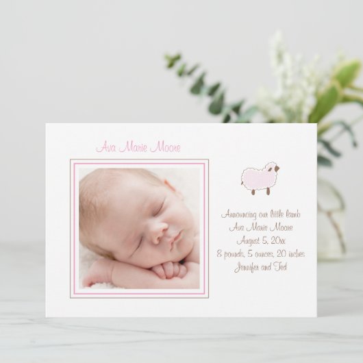 ピンクの小さな羊が生まれました 案内状 (スタンド正面)