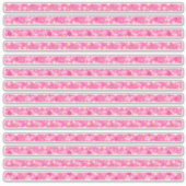 ピンクの小さな花と自転車の境界線 シール (正面)