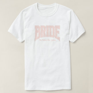 ピンクの小さな花柄BRIDEエンゲージメント Tシャツ
