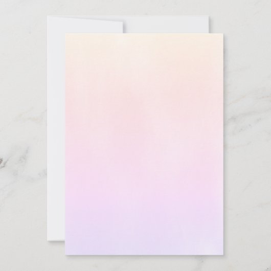 ピンクの小さな蝶が1歳の誕生日を迎える 招待状 (裏面)