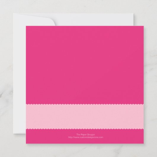 ピンクの小さな足が女の子のためのベビーシャワー 招待状 (裏面)