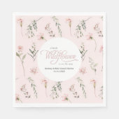 ピンクの小さな野生の花の赤ちゃん女の子シャワー スタンダードランチョンナプキン (正面)