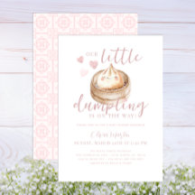 ピンクの小さな餃子の水の色ベビーシャワー