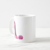ピンクの小剣の靴およびピンクのバラの芸術 コーヒーマグカップ (正面左)