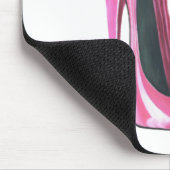 ピンクの小剣の靴および蝶 マウスパッド (コーナー)