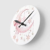 ピンクの小悪魔 ラウンド壁時計 (傾斜)